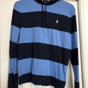 Polo by Ralph Lauren Blue and Black Striped Hoodie